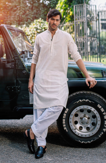 Men's Straight Hem Kurta-SMK716125